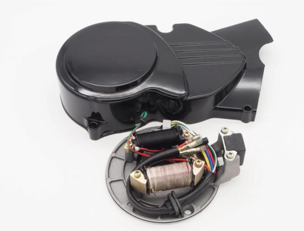 Engine Left Side Cover + Magneto Coil Stator Plate