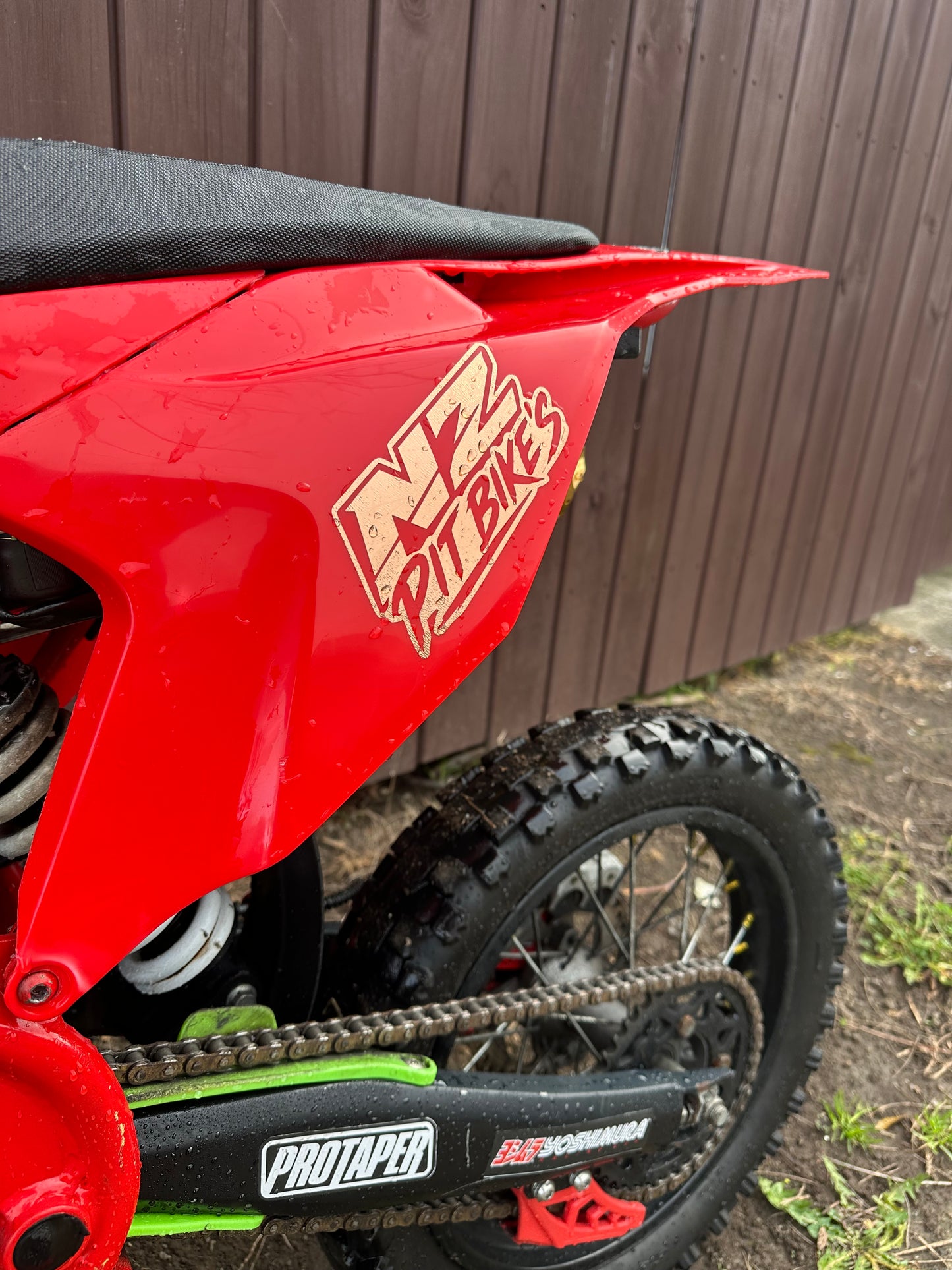 NZ PIT BIKES PREMIUM METALLIC COPPER STICKERS x2