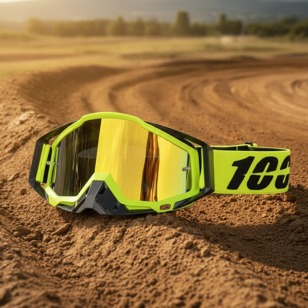 Green/Black 100% Motocross Goggles