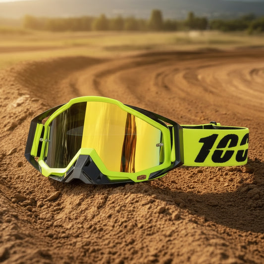 Green/Black 100% Motocross Goggles